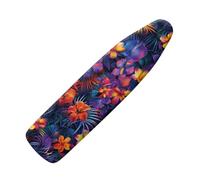 Ironing Board Covers Purple Red Flowers Small Iron Board Cover Heat Reflective Polyester Heat Resistant Scorch Non-Slip Machine Washable Universal Adjustable (L)