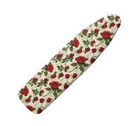 Ironing Board Covers Red Rose Green Small Iron Board Cover Heat Reflective Polyester Heat Resistant Scorch Non-Slip Machine Washable Universal Adjustable (M)