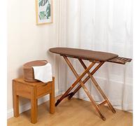 Ironing board heavy duty ironing board professional ironing board space saving ironing board with iron storage Wooden with multi-level height adjustment, widened and extended, with iron stand ( Color