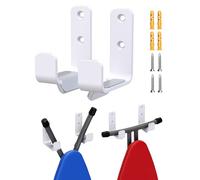 Ironing Board Holder Wall Mount White, Stainless Steel Ironing Board Hanger for Laundry Room, Adjustable Distance Iron Board Holder Hook Wall Mount