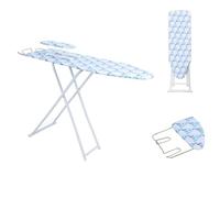 Ironing Board Large Foldable Adjustable Height, with Small Iron Board for Sleeves Collars, 107cm x 30cm, Heat-Resistant Linen Cover, Anti-Slip Feet, Space-Saving
