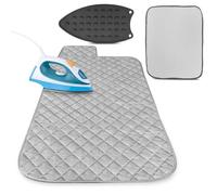 Ironing Board Pad with Silicone Pad - Iron Board Silicone Heat Resistant Mat Flat Iron Mat Ironing Blanket Portable Ironing Board Iron Pad Heat Press Mat - Ironing Mat for Table Top Iron Rest Pad