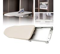 Ironing Board Wooden Folding Ironing Board Rotatable 90° Drawer Ironing Platform with Heat-Resistant Cover for Space Saving Foldable Ironing Station (Color : Beige, Size : 80 * 30 * 15cm)