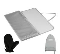 Ironing Mat, Foldable Iron Pad with Heat Resistant Glove and Hand, Portable Tabletop Ironing Boards, Thick Iron Mat for Steam Pressing on Tabletop & Beds, Business & Travel, 14x20 Inch (Triple Fold)