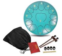 Ironkoi Steel Tongue Drum , Hand Drums with Bag Sticks Music Book, Sound Healing Instruments for Musical Education Entertainment Meditation Yoga Zen Gifts (Malachite Green, 6.5 Inches 13 Notes)