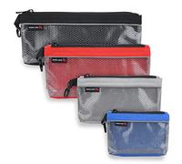 IRONLAND Zipper Pouches, Small Tools Bag, Waterproof Mesh Pouches, Tool Zipper Pouch, Travel Pouch, Clear Cosmetic Bag Case 4 Pack