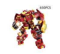 (IronMan) War Hero Mecha Machine Morphing Puzzle Assembling Building Blocks Kids Toys Diy