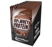 IronMaxx 100% Whey Protein Powder 10x30g - Milk Chocolate | High Protein Shake with BCAAs & EAAs | Low Carb & Low Sugar Whey | Ideal for Muscle Gain, Diet & Fitness
