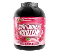 IronMaxx 100% Whey Protein Powder 2350g - Raspberry | High Protein Shake with BCAAs & EAAs | Low Carb & Low Sugar Whey | Ideal for Muscle Gain, Diet & Fitness