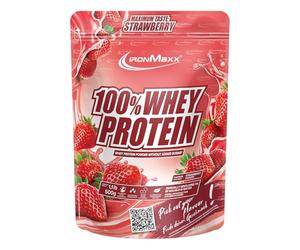 IronMaxx 100% Whey Protein Powder 500g - Strawberry | High Protein Shake with BCAAs & EAAs | Low Carb & Low Sugar Whey | Ideal for Muscle Gain, Diet & Fitness Design May Vary