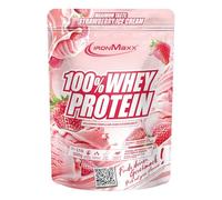 IronMaxx 100% Whey Protein Powder 500g - Strawberry Ice Cream | High Protein Shake with BCAAs & EAAs | Low Carb & Low Sugar Whey | Ideal for Muscle Gain, Diet & Fitness