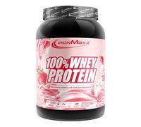 IronMaxx 100% Whey Protein Powder 900g - Strawberry Ice Cream | High Protein Shake with BCAAs & EAAs | Low Carb & Low Sugar Whey | Ideal for Muscle Gain, Diet & Fitness