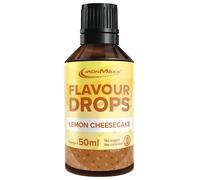 IronMaxx Flavour Drops - Lemon Cheesecake 50ml | Zero Calorie & Sugar Free Flavour Drops | Vegan Sweetener for Drinks, Yoghurt, Porridge & Baking | Easy Dropper Bottle