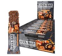 IronMaxx Lava Protein Bar Caramel Fudge Brownie - 18 x 40g | High protein bar with creamy core and crispy topping | low sugar protein bar palm oil free and without preservatives