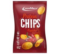 IronMaxx Protein Chips - Paprika 60g Bag | Crispy High Protein Snack Made from Soy | High in Fibre & Gluten-Free | Ideal for On-the-Go & Post-Workout\