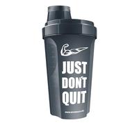 IronMaxx Protein Shaker Bottle - 700ml Anthracite Matt “Just Don’t Quit” | Leakproof & BPA-Free Shaker Cup with Mixing Sieve, Screw Cap & Measurement Scale - Dishwasher Safe