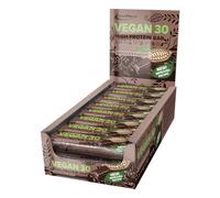 IronMaxx Vegan 30 Protein Bar Chocolate - 24 x High Protein Bars 35g with no added sugar, 30% protein content, delicious snack for a plant-based diet & palm oil-free