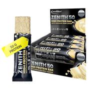 IronMaxx Zenith 50 High Protein Bar - White Chocolate Crisp - 12 x High Protein Bars (100g each) with 50% Protein per Bar, Low-Sugar Snack, with a Creamy Coating
