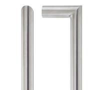 Ironmongery Solutions® 19mm Mitred Pull Handle 425mm Centres Grade 201 Stainless Steel Door Handle with Bolt Through Fixings Fixing Included
