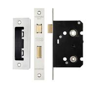 Ironmongery Solutions® 2.5 Inch Bathroom Lock 57mm Centre to Centre Compact Privacy Mortice Lock for Internal Bathroom and Toilet Doors Smooth Action Fixing Included (Satin Stainless)