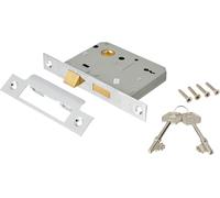 Ironmongery Solutions® 3" (76mm) 3-Lever Mortice Sashlock - Chrome Effect Finish, Internal Door Lock with Latch & Deadbolt