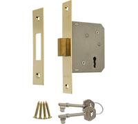 Ironmongery Solutions® 472-31 2.5" (64mm) 3 Lever Deadlock - Brass Effect Finish - Gold Internal Door Lock