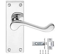 Ironmongery Solutions® 7 Sets Victorian Scroll Latch Door Handles - Polished Chrome Finish with Latches - Classic Internal Door Hardware Pack