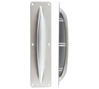 Ironmongery Solutions® Anti Ligature Pull Handle on Backplate - Safety Door Pull Handle for Healthcare and Secure Environments - Low Risk Smooth Design - Fixing Included