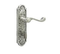 Ironmongery Solutions® Antique Turnberry Suite Lever on Plate Traditional Door Handle Set Fixings Included (Bathroom, Pewter)