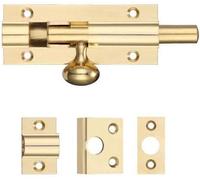 Ironmongery Solutions® Architectural Barrel Bolt - 75mm x 30mm, Polished Brass Finish, Heavy-Duty Door & Window Security Bolt