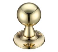Ironmongery Solutions® Ball Mortice Knob Furniture with 60mm Rose Diameter for Internal Doors Durable Door Hardware Professional Finish Fixing Included (Polished Brass)