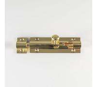 Ironmongery Solutions® Barrel Bolt for Internal Doors Cabinets & Gates Durable Sliding Door Bolt Fixings Included (Polished Brass, 102mm x 32mm)