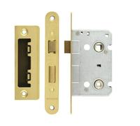Ironmongery Solutions® Bathroom Lock Privacy Mortice Lock for Internal Bathroom and Toilet Doors Smooth Reliable Operation for Timber Doors Fixing Included (Brass Finish/Anti Tarnish)