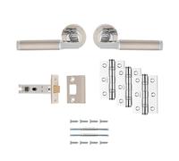 Ironmongery Solutions® Belas Latch Pack Ultimate Door Pack Complete Durable Latch Set for Reliable Security and Smooth Operation (Satin Nickel/Polished Chrome)