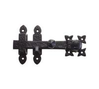 Ironmongery Solutions® Black Antique 25x75 mm Traditional Iron Door Latch Face Fix Heavy Duty Gate Latch Fixings Included