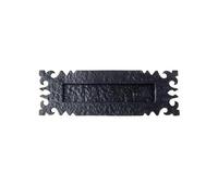 Ironmongery Solutions® Black Antique Heavy Duty Cast Iron Postal Door Knocker Letter Box Plates (Ledbury Letter Plate)
