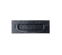Ironmongery Solutions® Black Antique Heavy Duty Cast Iron Postal Door Knocker Letter Box Plates (Postal Letter Plate)