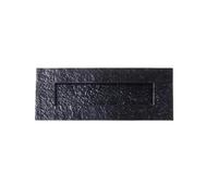 Ironmongery Solutions® Black Antique Heavy Duty Cast Iron Postal Door Knocker Letter Box Plates (Traditional Plain Letter Plate)