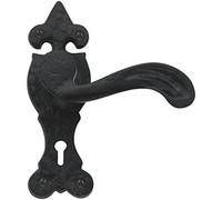 Ironmongery Solutions® Black Antique Lever Lock on Backplate - Vintage Door Handle with Lock for Internal Doors
