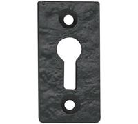 Ironmongery Solutions® Black Cast Iron Escutcheon Plates Keyhole Cover Door Lock Accessories Traditional Style Fixings Included (Rectangle Open Escutcheon)