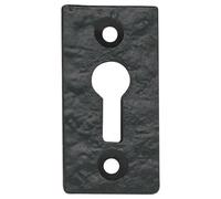 Ironmongery Solutions® Black Cast Iron Escutcheon Plates Keyhole Cover Key Hole Door Lock Accessories (Rectangle Open Escutcheon)