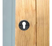 Ironmongery Solutions® Black Cast Iron Escutcheon Plates Keyhole Cover Key Hole Door Lock Accessories (Euro Escutcheon)