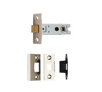 Ironmongery Solutions® Bolt Through Tubular Latch for Internal Doors - Secure Fixing Door Latch with Smooth Spring Mechanism (Matt Bronze, 76mm - Radius)