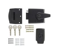 Ironmongery Solutions® British Standard High Security Nightlatch Door Lock - Anti-Tamper External Door Night Latch for Wooden Doors (Clam, Black, 60mm)