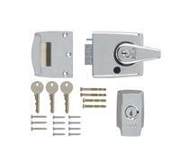 Ironmongery Solutions® British Standard High Security Nightlatch Door Lock - Anti-Tamper External Door Night Latch for Wooden Doors (Retail Boxed, Pol Chrme Bdy, Chrme Cyl, 60mm)