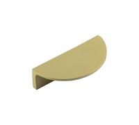 Ironmongery Solutions® Burlington Half Moon Edge Pull Handle Solid Brass Cabinet Handle Traditional Furniture Hardware Fixings Included (Satin Brass, 80mm)