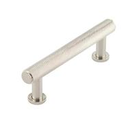 Ironmongery Solutions® Burlington Piccadilly Knurled Cabinet Handles Solid Brass Knurled Grip Furniture Drawer and Cupboard Handles Fixings Included (Satin Nickel, 96mm)