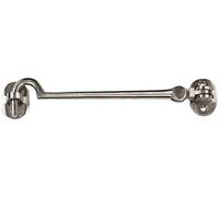 Ironmongery Solutions® Cabin Hook and Eye Latch Lock 230mm (9") - Satin Nickel Door Catch - Silent Holder for Shed, Gate, Garden Door & Internal Use