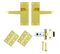 Ironmongery Solutions® Contract Victorian Straight Latch Pack Traditional Door Latch Set with Durable Construction for Reliable Everyday Use (Electro Brassed)