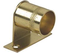 Ironmongery Solutions® Cranked End Wardrobe Rail Support Bracket 19 mm - Polished Brass Tube/Rod End & Centre Socket Fitting